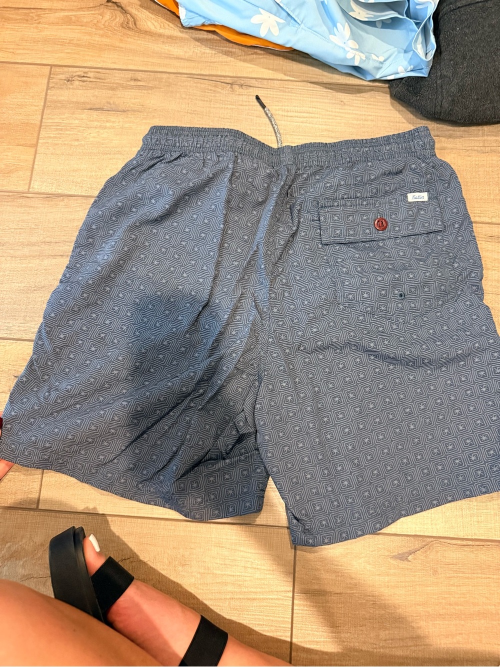 Katin Slate Blue Geometric Swim Shorts